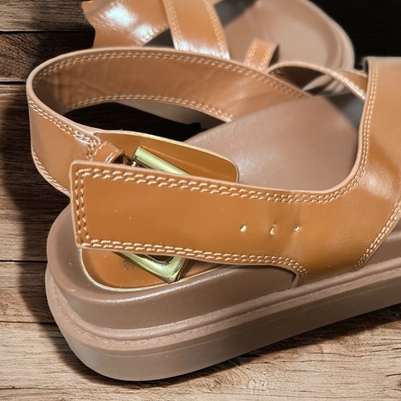 ZARA CROSSED STRAP FLAT SANDALS Size 6.5/7 US (37) - Picture 8 of 12